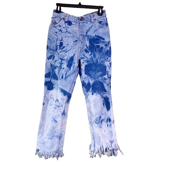 Vintage Chic Jeans by H.I.S. High Waist Tie‎ Dyed Fringes - Picture 1 of 9